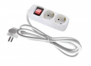 [GM10115] Bases 2 Tomas c/i 1 5m de cable 3 x 1,5 mm Blanca