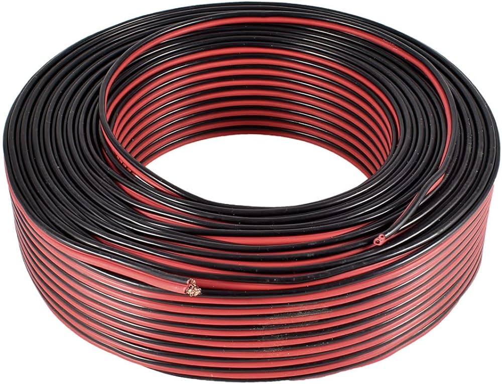 [CP01R] Cable paralelo audio ROJO/NEGRO 2x0.5mm (rollo 100m)