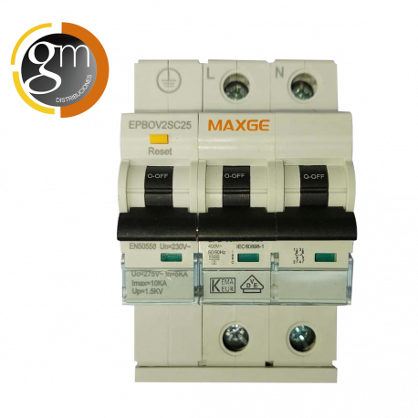 [EPBOV2SC25] Protector sobretensiones permanente y transitorio 2x25A