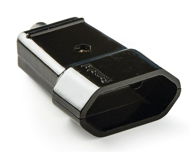 [2002-N] Base aérea 2P 10A 250V IP20 Retráctil Negro